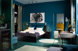 30 вариантов спален в синем цвете, который добавит спокойствия Вашей спальной зоне