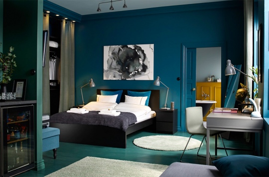 30 вариантов спален в синем цвете, который добавит спокойствия Вашей спальной зоне